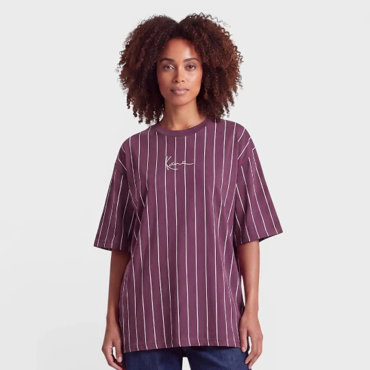Zdjęcie produktu Small Signature Essential Pinstripe OS Tee Karl Kani fioletowy