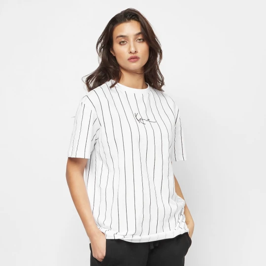 Zdjęcie produktu Small Signature Essential Pinstripe OS Tee Karl Kani biały