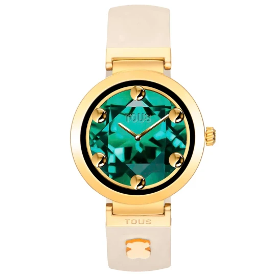 Zdjęcie produktu Smartwatch Z Beżowym Paskiem I Motywami Ze Złotej Stali Tous S-Connect Charms - Tous