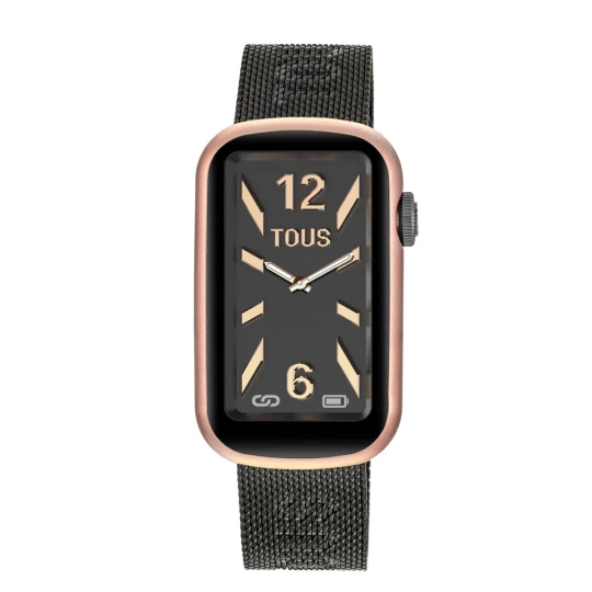 Zdjęcie produktu Smartwatch Z Bransoletką Z Szarej Stali Ip I Aluminiową Kopertą W Różowym Kolorze Iprg Tous T-Band Mesh - Tous