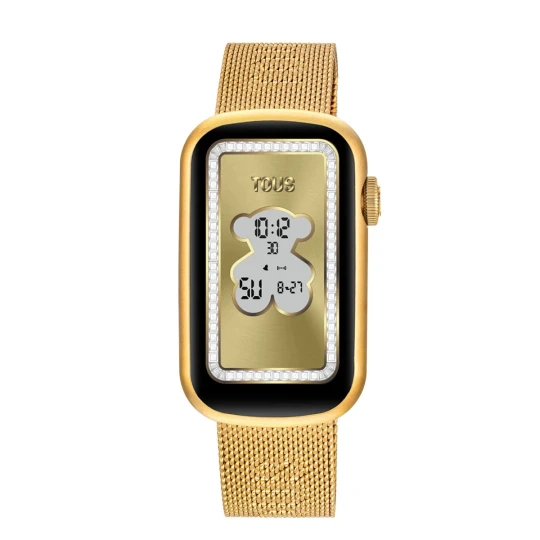 Zdjęcie produktu Smartwatch Ze Złotą Stalową Bransoletką Ipg I Aluminiową Kopertą W Złotym Kolorze Ipg Tous T-Band Mesh - Tous