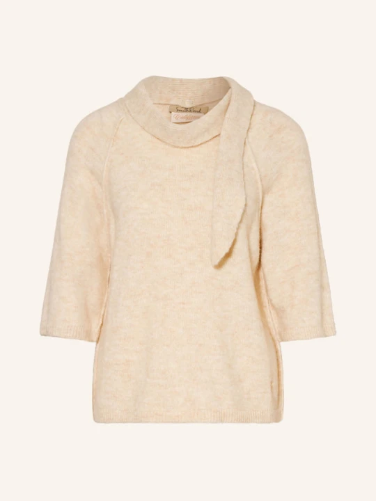 Zdjęcie produktu Smith & Soul Sweter Z Rękawami 3 / 4 I Odpinanym Krawatem beige