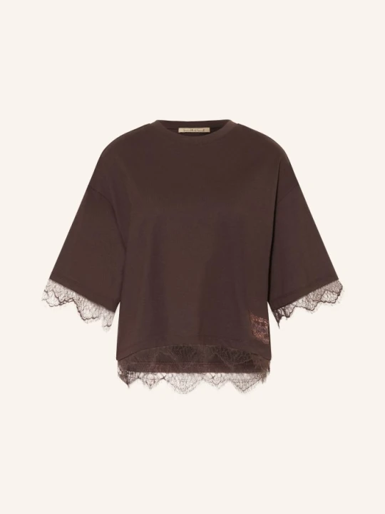 Zdjęcie produktu Smith & Soul T-Shirt Z Koronką braun CIEMNOBRĄZOWY