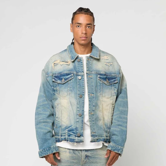 Zdjęcie produktu Heavy Whisker Effect Jacket Smoke Rise niebieski