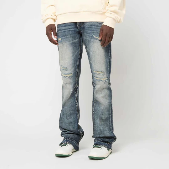 Zdjęcie produktu Heavy Whisker Effect Jeans Smoke Rise niebieski