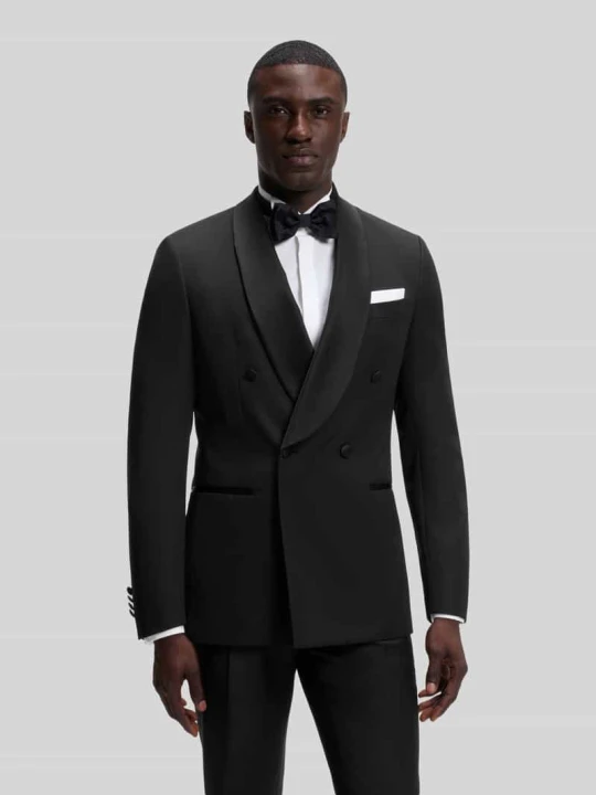 Zdjęcie produktu Smoking o kroju slim fit z czystej wełny Boss Czarny