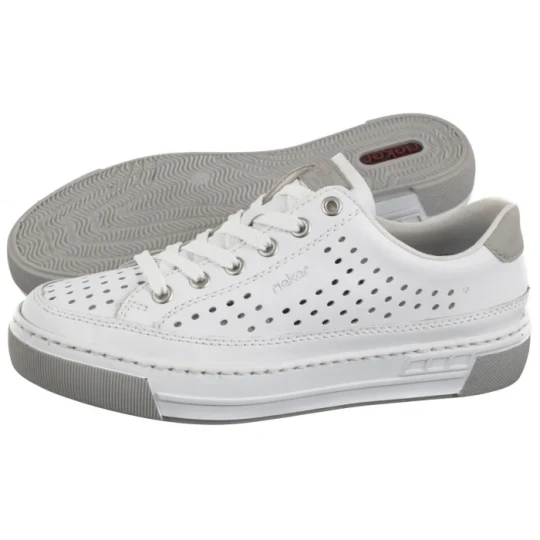 Zdjęcie produktu Sneakersy Białe Ażurowe L8849-80 White (RI240-a) Rieker