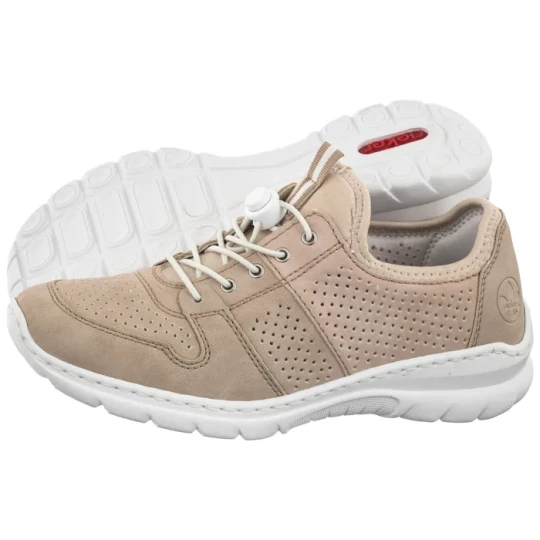 Zdjęcie produktu Sneakersy Białe L3254-62 Beige Combination (RI31-b) Rieker