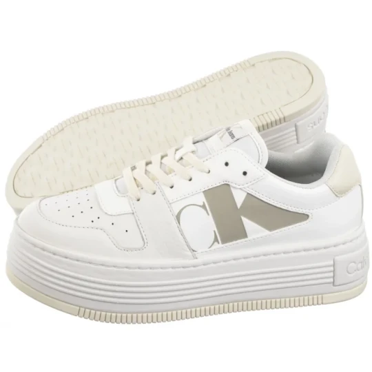 Zdjęcie produktu Sneakersy Bold Flatf Low Laceup Mix Nbs BrightWhite / Creamy White YW0YW01641 0LD (CK603-a) Calvin Klein