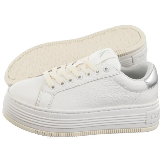 Zdjęcie produktu Sneakersy Bold Flatf Low Mix Ohb Bright White/Creamy White/Silver YW0YW01632 0LC (CK602-a) Calvin Klein