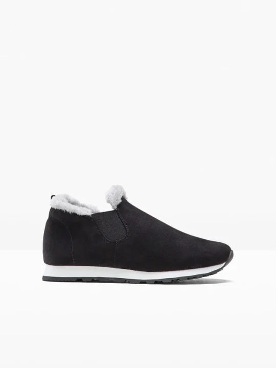 Zdjęcie produktu Sneakersy wsuwane z ociepleniem BonPrix czarny