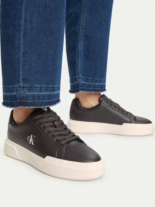 Zdjęcie produktu Sneakersy Calvin Klein Chunky Cupsole Laceup Lth YW0YW01947 Brązowy ciemny