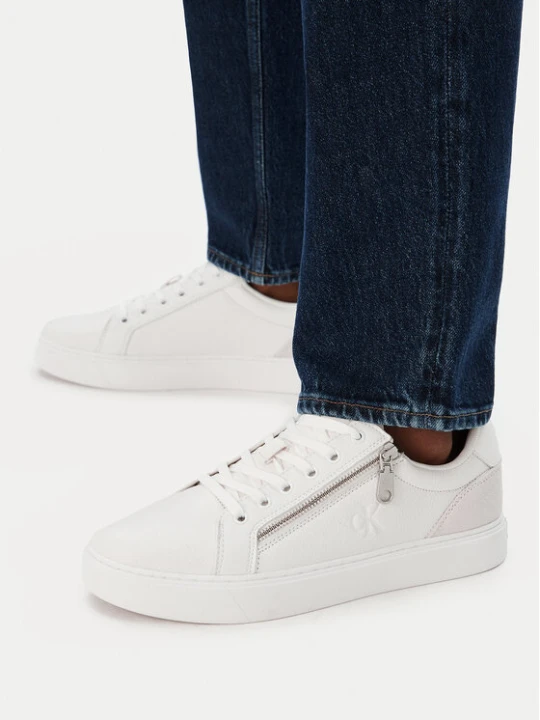 Zdjęcie produktu Sneakersy Calvin Klein Classic Cup Laceup Zip Lth YM0YM01437 Biały