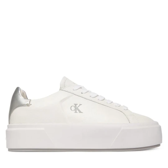 Zdjęcie produktu Sneakersy Calvin Klein Flatform Lace Up Lth Met YW0YW01929 Biały