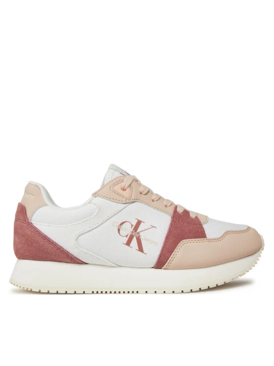 Zdjęcie produktu Sneakersy Calvin Klein Jeans Runner Low Lace Mix Ml Btw YW0YW01436 Biały