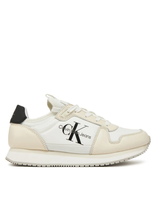 Zdjęcie produktu Sneakersy Calvin Klein Jeans Runner Sock Laceup Ml Lth YW0YW01616 Biały