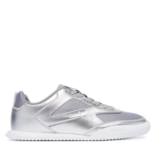 Zdjęcie produktu Sneakersy Calvin Klein Low Pro Run Lace Stripe Met Lth HW0HW03272 Srebrny