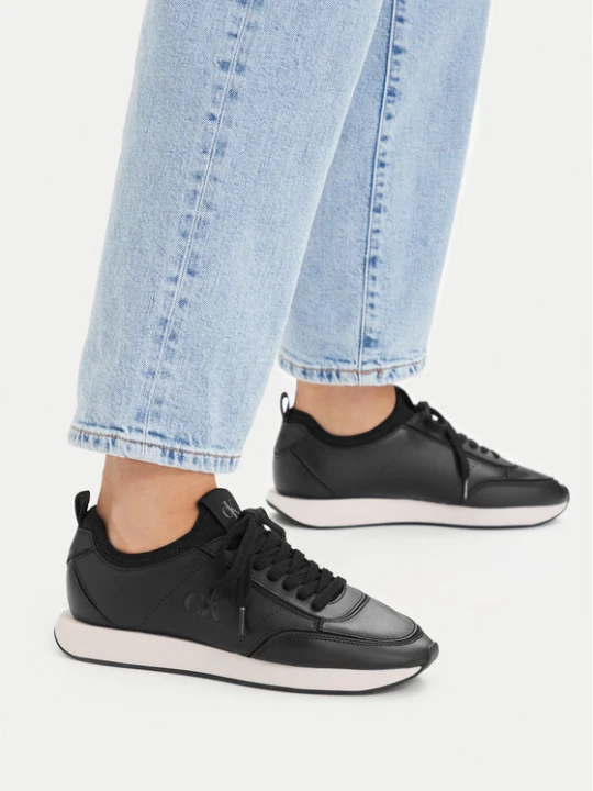 Zdjęcie produktu Sneakersy Calvin Klein Retro Runner Sock Panl Lth Neo HW0HW03118 Czarny