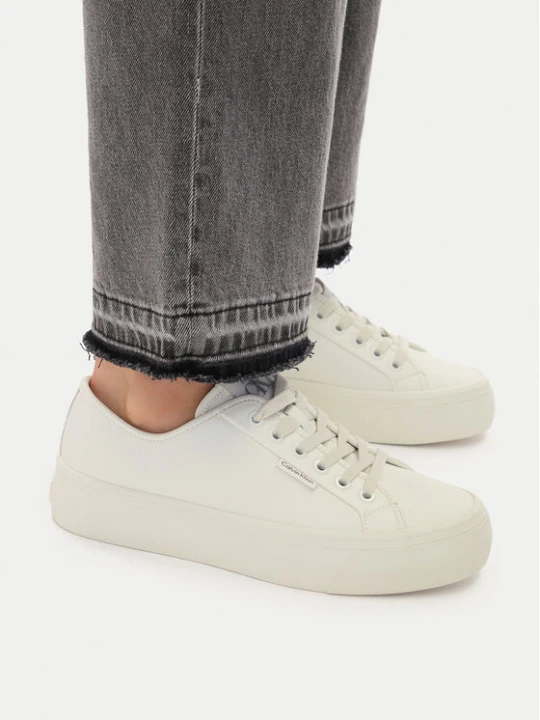 Zdjęcie produktu Sneakersy Calvin Klein Vulc Flatf Lace Up Lth YW0YW01932 Biały