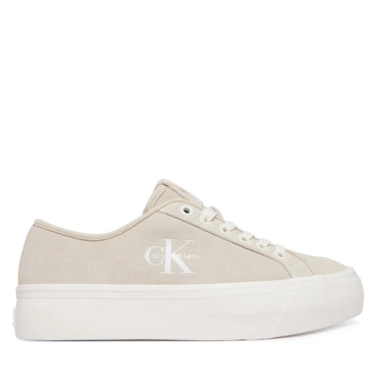 Zdjęcie produktu Sneakersy Calvin Klein Vulc Flatf Laceup Suede HW0HW03088 Beżowy