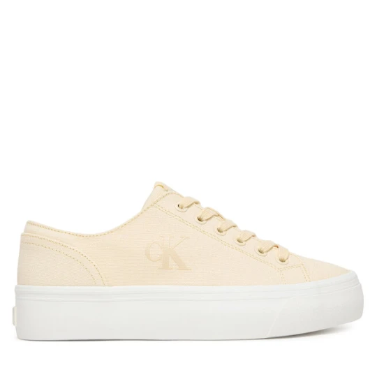 Zdjęcie produktu Sneakersy Calvin Klein Vulc Flatform Low Canvas Mg YW0YW01763 Écru Kremowy