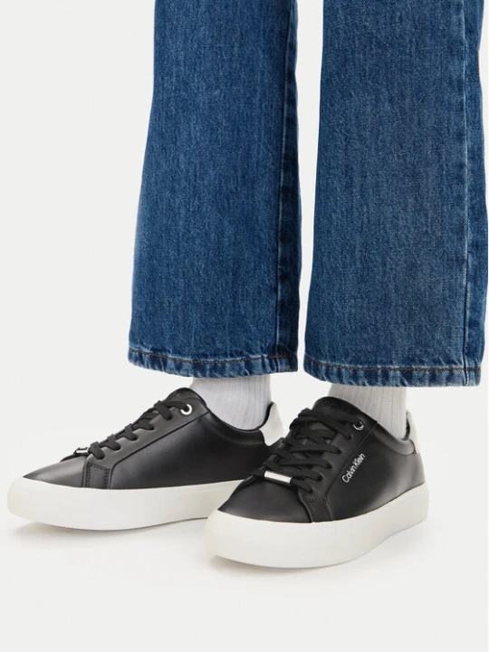 Zdjęcie produktu Sneakersy Calvin Klein Vulc Lace Up Lth / Moire Bt HW0HW02747 Czarny