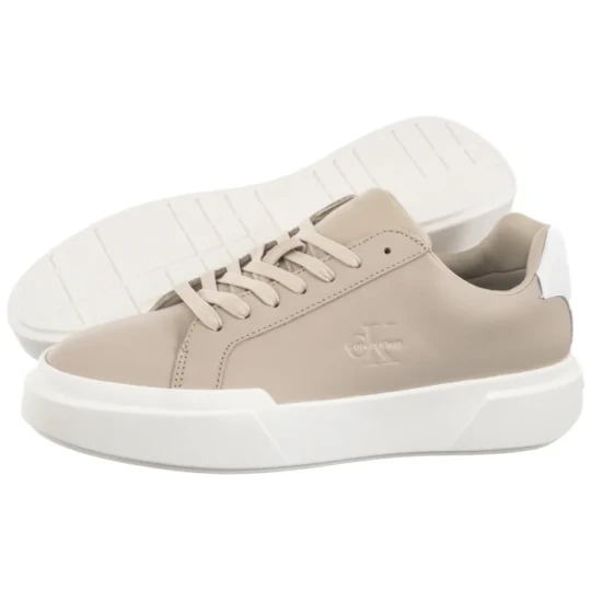 Zdjęcie produktu Sneakersy Chunky Cupsole Laceup Lth Wn Stone Beige / Bright White YW0YW01947 ACE (CK688-b) Calvin Klein
