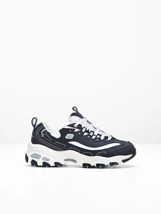 Zdjęcie produktu Sneakersy chunky Skechers ze skóry BonPrix niebieski