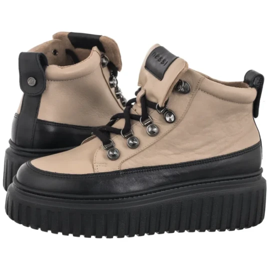 Zdjęcie produktu Sneakersy Czarne+Beżowe 24666 (NE415-b) Nessi