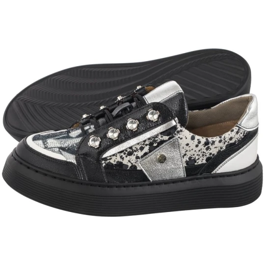 Zdjęcie produktu Sneakersy Czarne+Białe 06466-01 / 00-7 (MA1195-b) Maciejka