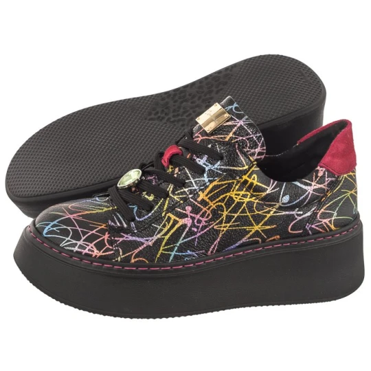 Zdjęcie produktu Sneakersy Czarne z wzorem 06191-39 / 00-8 (MA1131-a) Maciejka