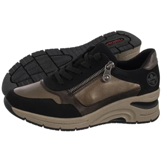 Zdjęcie produktu Sneakersy Czarne / Beżowe N9301-91 Beige Combination (RI277-a) Rieker