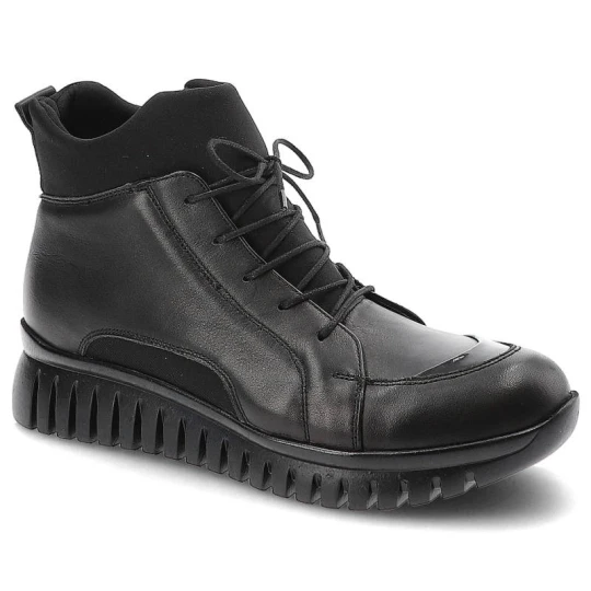 Zdjęcie produktu Sneakersy damskie Artiker, sznurowana cholewka miękka konstrukcja wokół kostki gruba elastyczna podeszwa, czarne, 49C0801