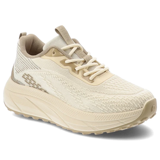 Zdjęcie produktu Sneakersy damskie Big Star, cholewka z materiału tekstylnego o oddychającej strukturze klasyczne sznurowanie, beżowe, TT274318