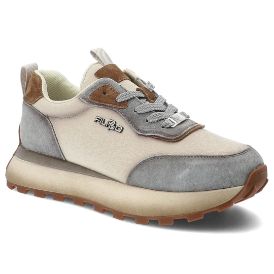 Zdjęcie produktu Sneakersy damskie Filippo, skóra naturalna zamszowe wstawki sznurowany fason gruba amortyzująca podeszwa okrągły nosek, niebieskie, DP7754 / 26 beżowy