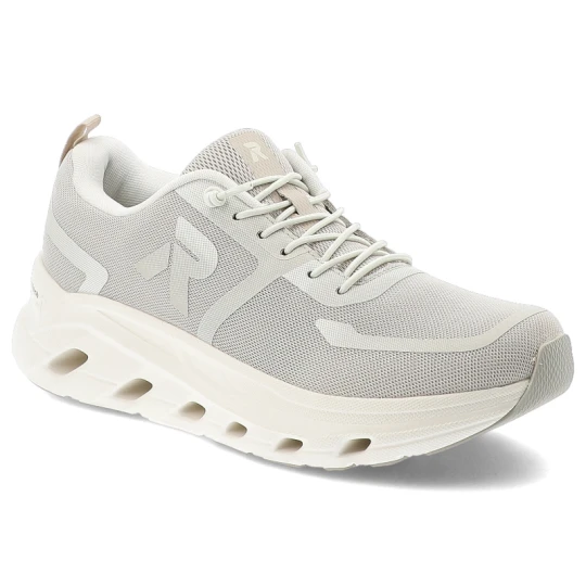 Zdjęcie produktu Sneakersy damskie Rieker, nowoczesna forma z lekkiej oddychającej cholewki zapewniająca wygodę amortyzowana podeszwa sportowy charakter, szare, W3504