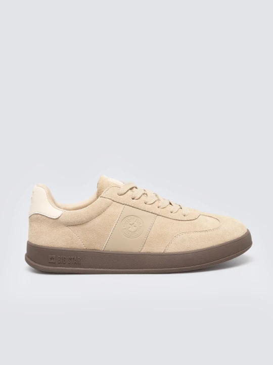 Zdjęcie produktu sneakersy damskie ze skóry naturalnej zamszowej beżowe ss274689 801 Big Star