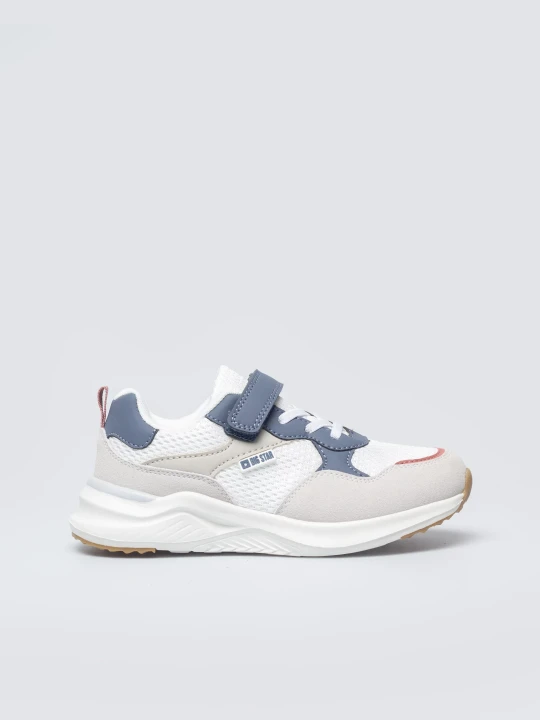 Zdjęcie produktu sneakersy dziecięce z granatowymi wstawkami białe tt374029 101 Big Star