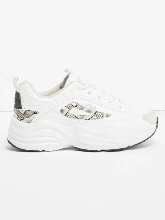 Zdjęcie produktu Sneakersy Fila chunky, ze wstawką ze wzorem w panterkę BonPrix biały