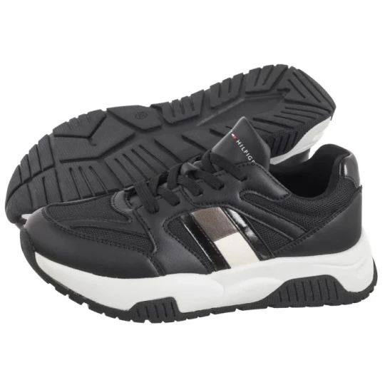 Zdjęcie produktu Sneakersy Flag Low Cut Lace-Up Sneaker Black / Silver T3A9-33550-1697X399 (TH1170-a) Tommy Hilfiger