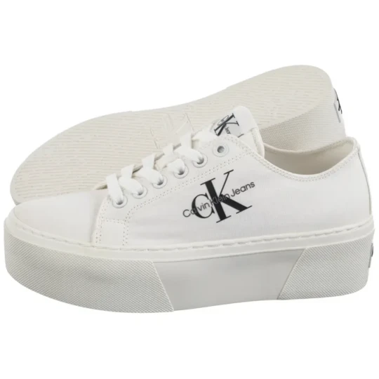 Zdjęcie produktu Sneakersy Flatform+Cupsole Low Txt White YW0YW01033 01T (CK643-a) Calvin Klein