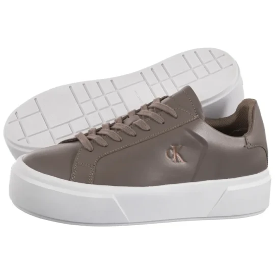 Zdjęcie produktu Sneakersy Flatform Lace Up Lth Mg Desert Taupe / Bright White YW0YW01928 PBO (CK710-b) Calvin Klein