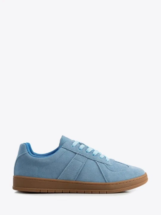 Zdjęcie produktu Sneakersy męskie ze skóry zamszowej niebieskie Wittchen
