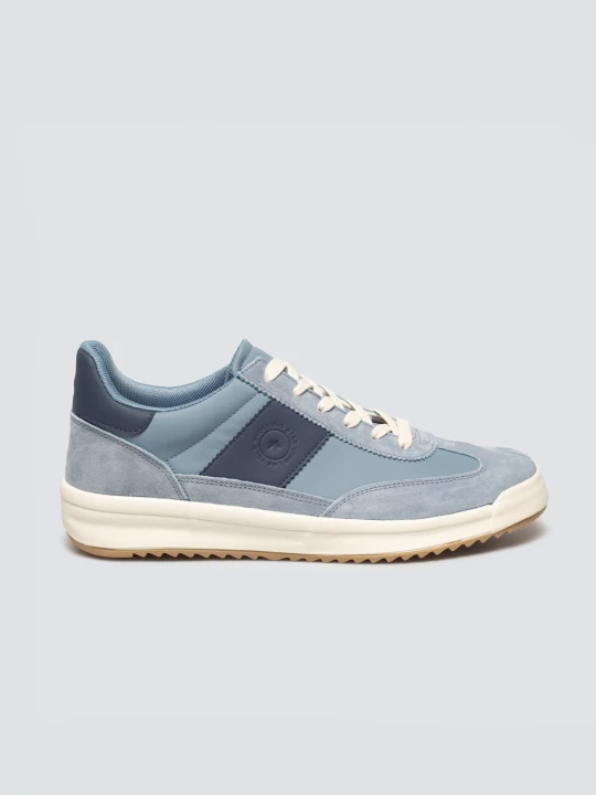 Zdjęcie produktu sneakersy męskie ze skórzanymi wstawkami niebieskie tt174042 401 Big Star