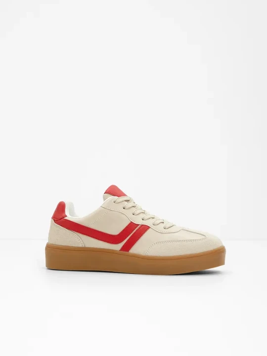 Zdjęcie produktu Sneakersy na platformie w stylu retro BonPrix beżowy