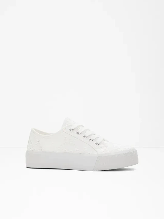 Zdjęcie produktu Sneakersy na podeszwie platformie BonPrix biały