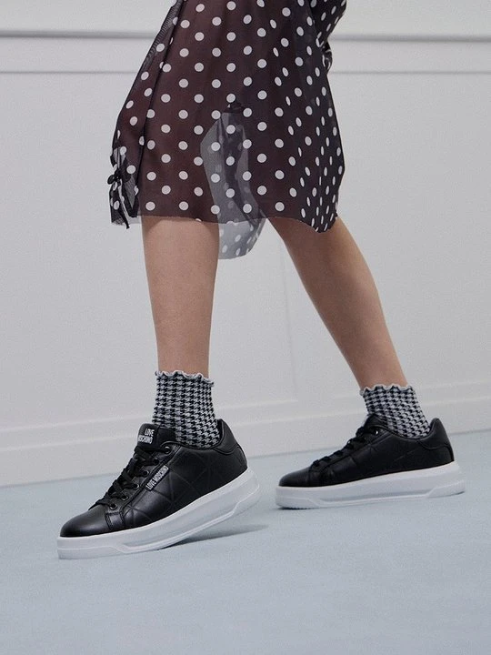 Zdjęcie produktu Sneakersy niskie LOVE MOSCHINO antracytowy melanż