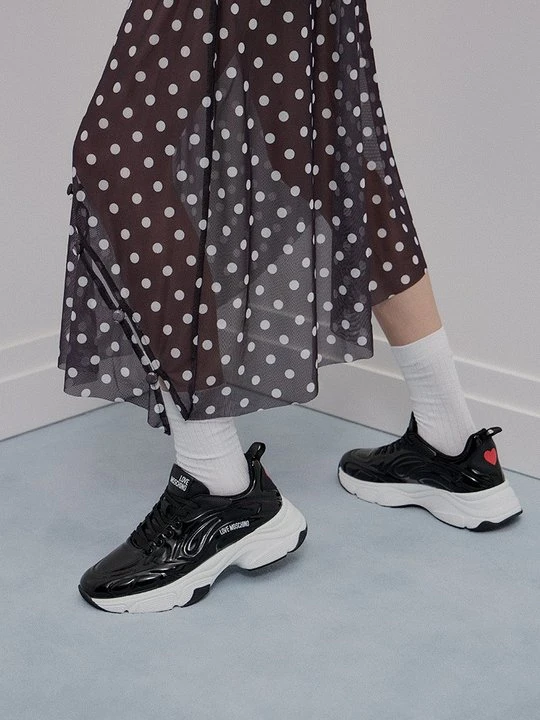 Zdjęcie produktu Sneakersy niskie LOVE MOSCHINO antracytowy melanż