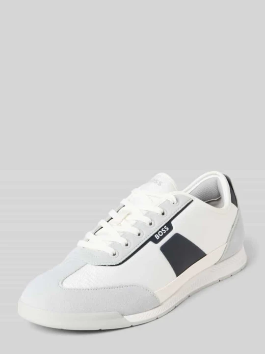 Zdjęcie produktu Niskie sneakersy z aplikacjami w optyce weluru model 'NITAN_LOWP_NYMITH' Boss Biały
