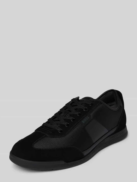 Zdjęcie produktu Niskie sneakersy z aplikacjami w optyce weluru model 'NITAN_LOWP_NYMITH' Boss Czarny
